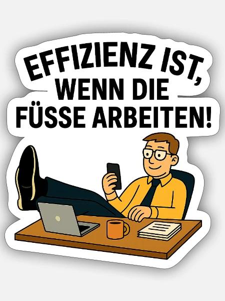 Entspannter Remote Arbeiter im Homeoffice - Sticker Größe S (10 x 10 cm) - Mattweiß