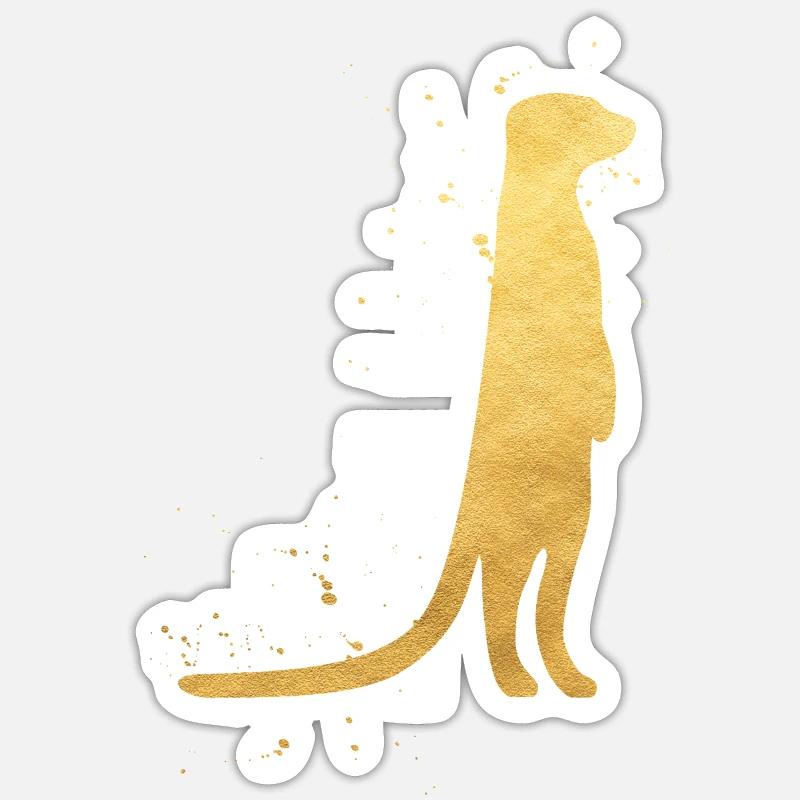 Silhouette de la Suricate dorée Sticker taille S (10 x 10 cm)