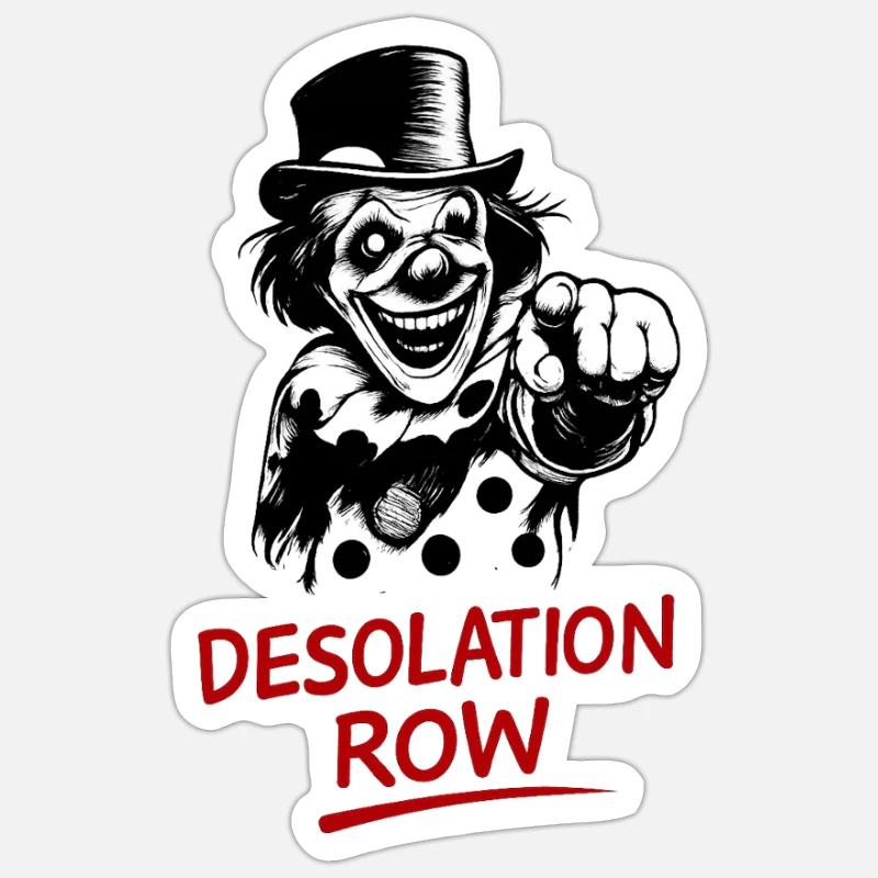 Desolate Clown Noir Artwork Sticker size S (10 x 10 cm)