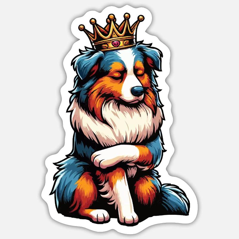 Australian Shepherd Aussie Aussiebesitzer Aussies - Sticker Größe S (10 x 10 cm) - Mattweiß