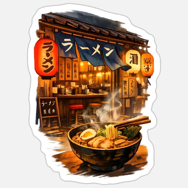 Le ramen, c’est la vie - Sticker taille S (10 x 10 cm) - blanc mat