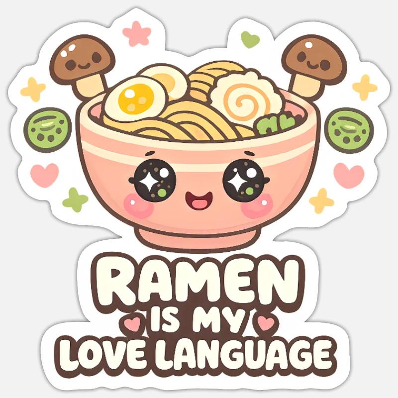 Le ramen, c’est la vie - Sticker taille S (10 x 10 cm) - blanc mat