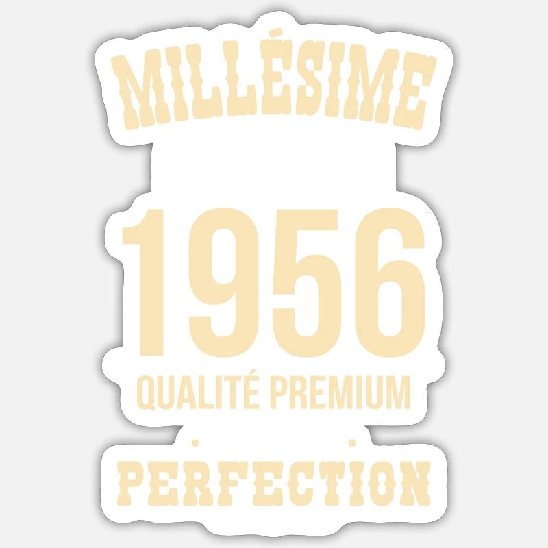 1956 – Millésime d’exception – Qualité premium - Sticker taille S (10 x 10 cm) - blanc mat