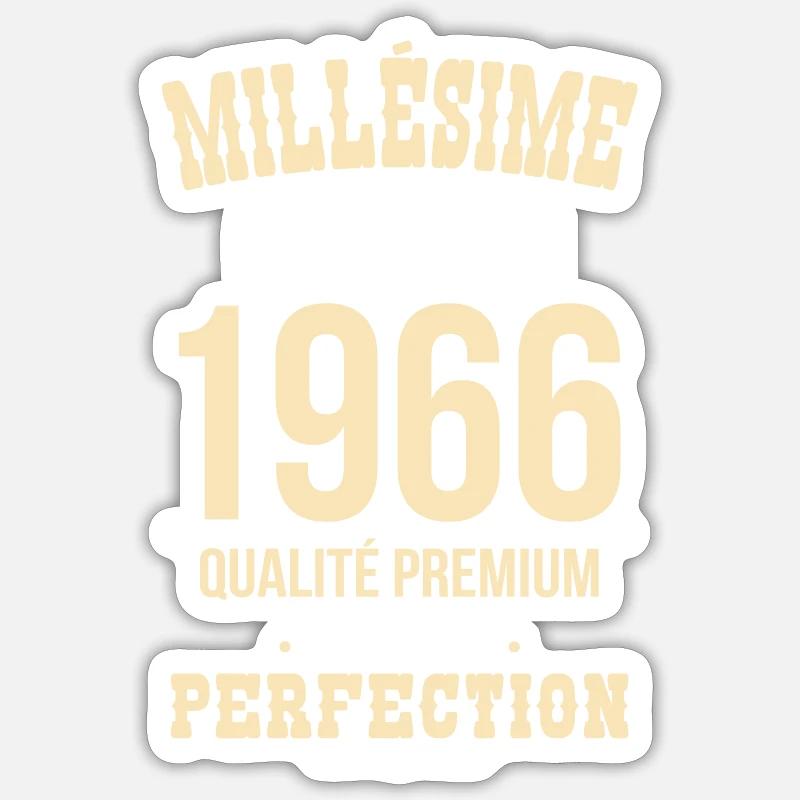 1966 – Millésime d’exception – Qualité premium - Sticker taille S (10 x 10 cm) - blanc mat
