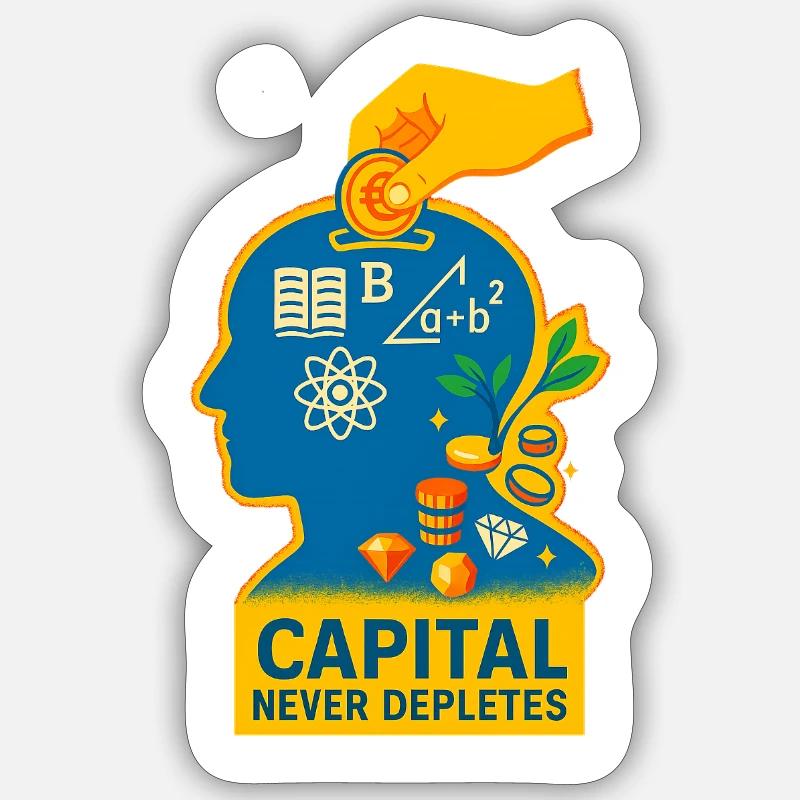 Capital Sparks Knowledge - Sticker size S (10 x 10 cm) - white matte