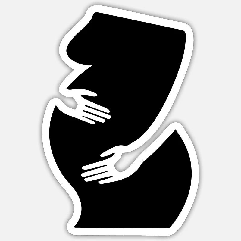 Grossesse, bébé Sticker taille S (10 x 10 cm)