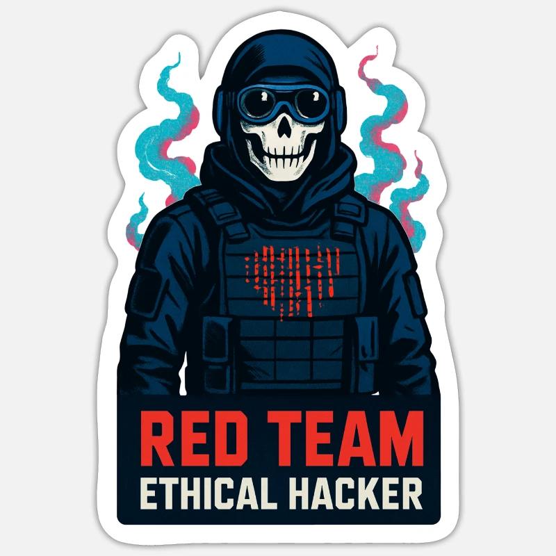 Cyber-Red-Team ethischer Hacker Sticker Größe S (10 x 10 cm)