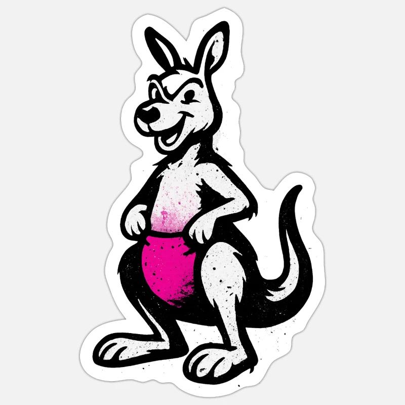 Kangaroo Sport - Sticker size S (10 x 10 cm) - white matte