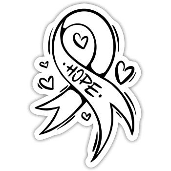 Cœur en boucle cancéreuse Hope - Sticker taille S (10 x 10 cm) - blanc mat - Devant