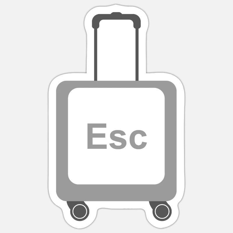 Mode Échappement – Touche ÉCHAP - Sticker taille S (10 x 10 cm) - blanc mat