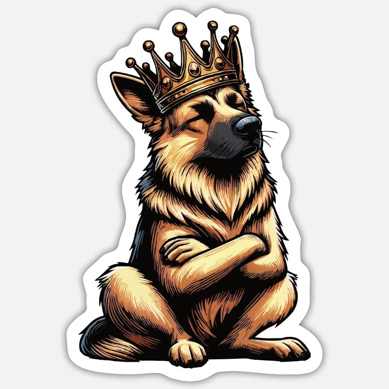 Deutscher Schäferhund Schäferhunde Schäferhunde - Sticker Größe S (10 x 10 cm) - Mattweiß