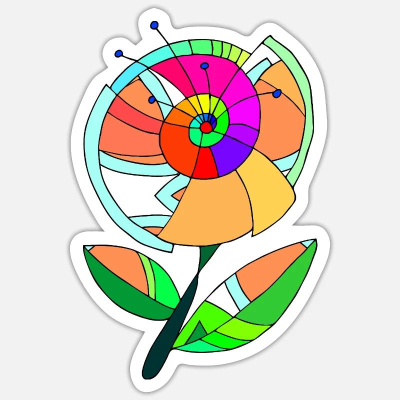 Fleur - Sticker taille S (10 x 10 cm) - blanc mat