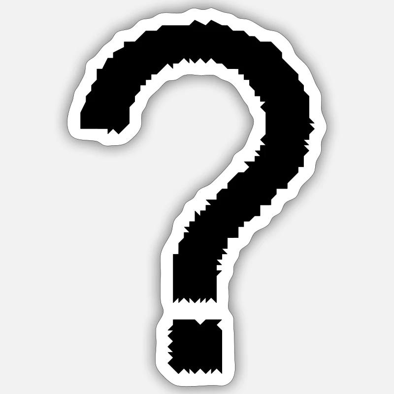point d'interrogation - Sticker taille S (10 x 10 cm) - blanc mat