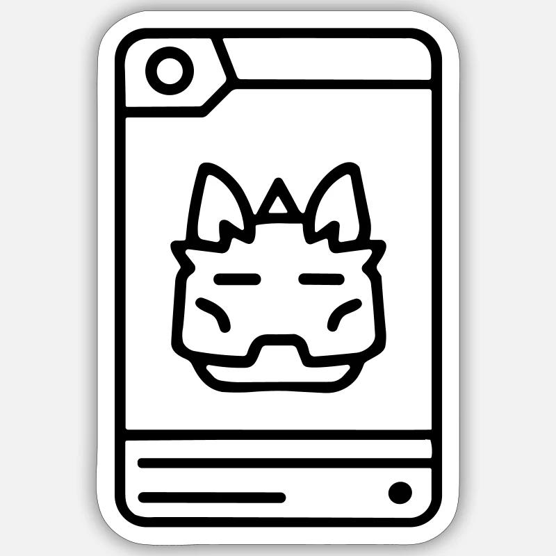 Carte de collection - Sticker taille S (10 x 10 cm) - blanc mat