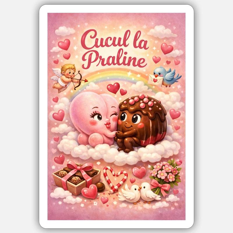 Cucul la praline - Sticker taille S (10 x 10 cm) - blanc mat