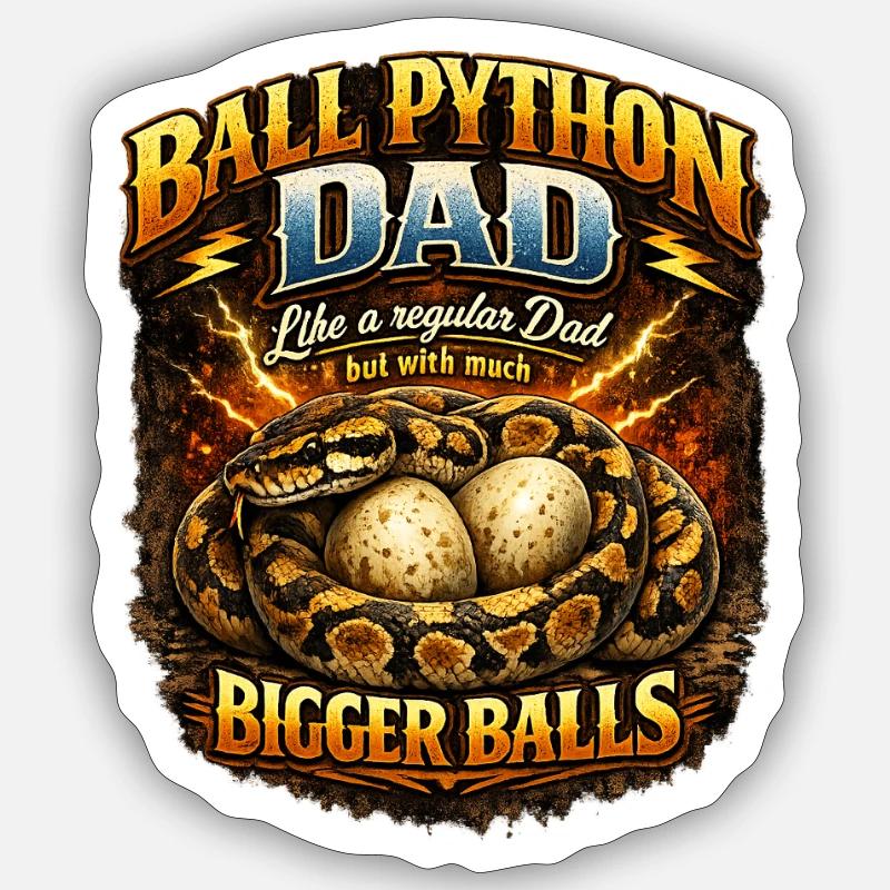 Ball Python Dad Größere Eier Königspython Besitzer Sticker Größe S (10 x 10 cm)