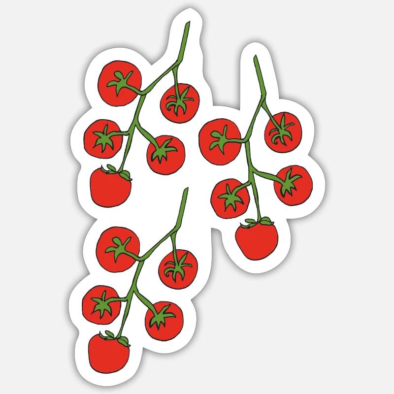 Buisson de tomates triple Sticker taille S (10 x 10 cm)