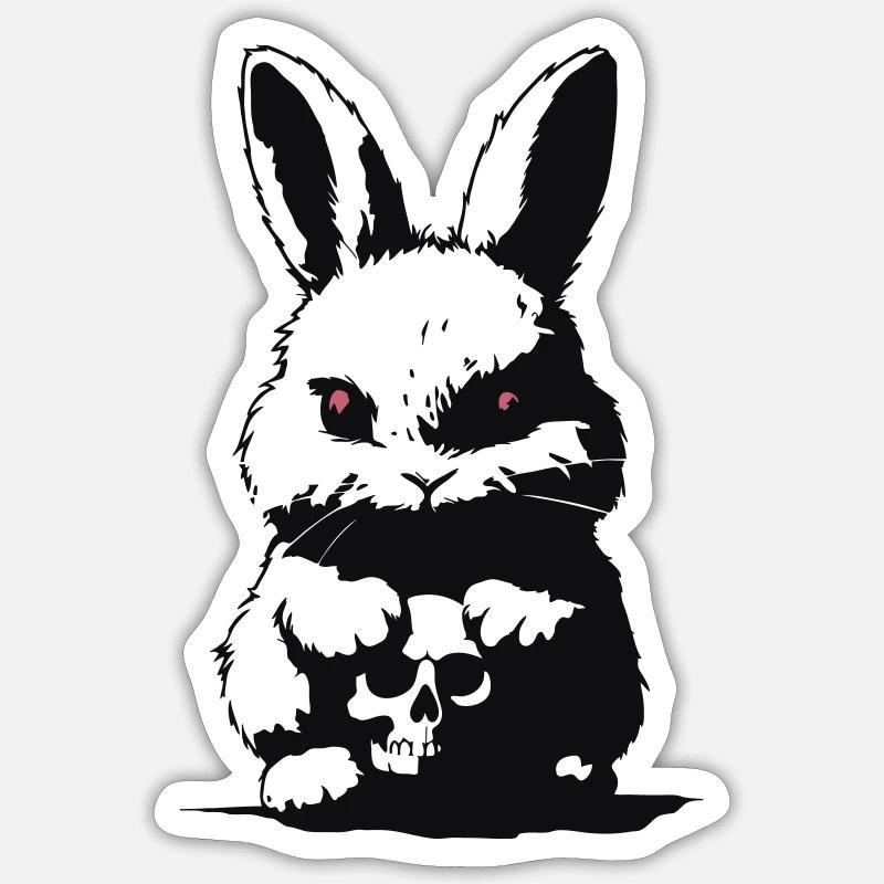 Grumpy bunny - Sticker size S (10 x 10 cm) - white matte