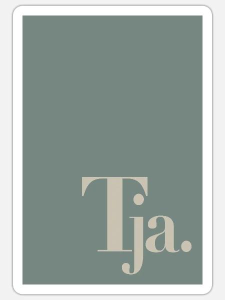 Minimal Poster mit Wortkunst „Tja“ - Sticker Größe S (10 x 10 cm) - Mattweiß