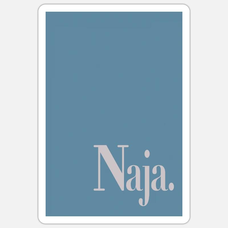 Affiche statement avec illustration « Eh bien. » - Sticker taille S (10 x 10 cm) - blanc mat