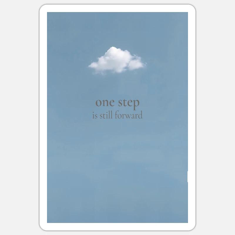 One Step Is Still Forward – Minimal Poster Sticker Größe S (10 x 10 cm)