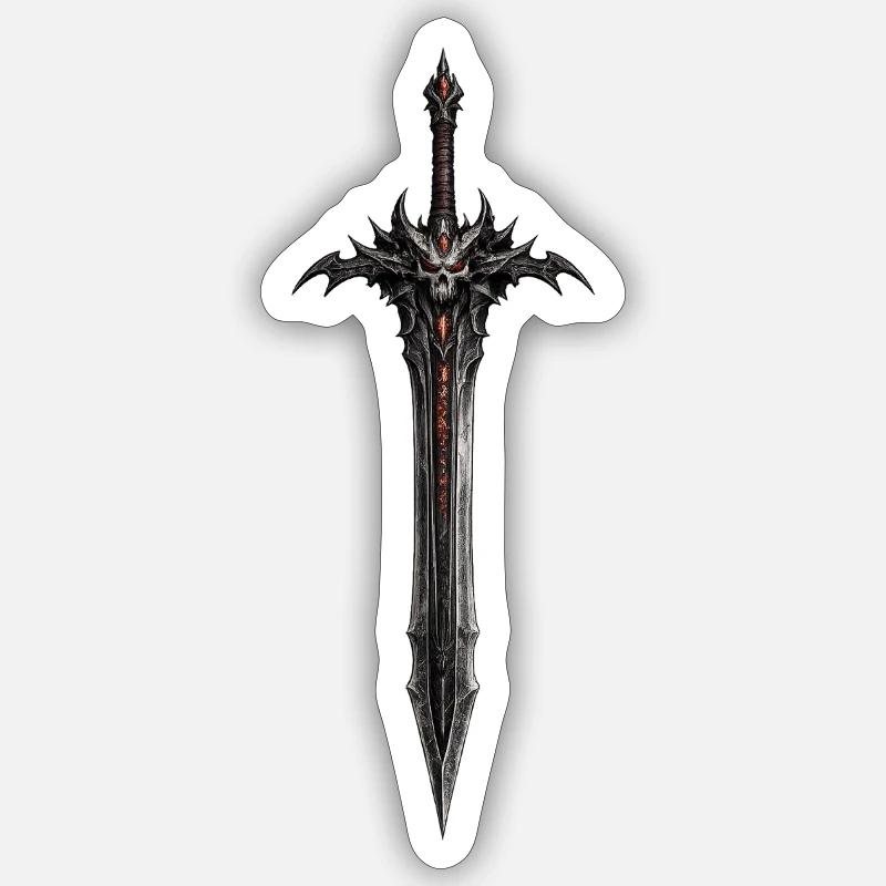 Dreadblade Skull Sword - Sticker size S (10 x 10 cm) - white matte