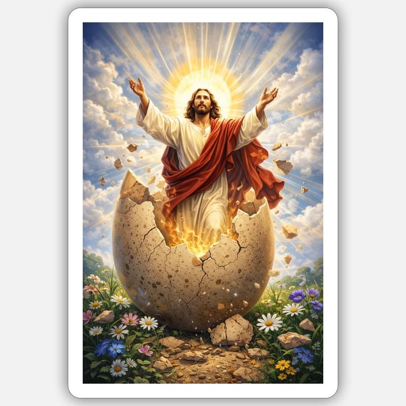 Resurrection from broken eggs Sticker size S (10 x 10 cm)