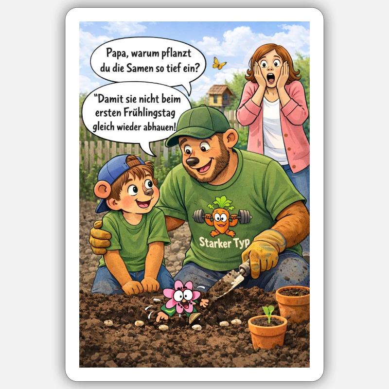 Gartenfreunde Beetspaß - Sticker Größe S (10 x 10 cm) - Mattweiß