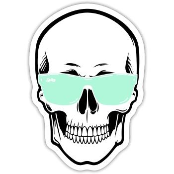 Farbverstellbare Sonnenbrille Smile Skull - Sticker Größe S (10 x 10 cm) - Mattweiß - Vorne