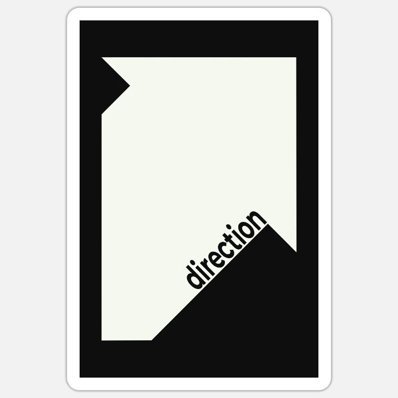 Direction Poster Schwarz – Minimal Statement Sticker Größe S (10 x 10 cm)