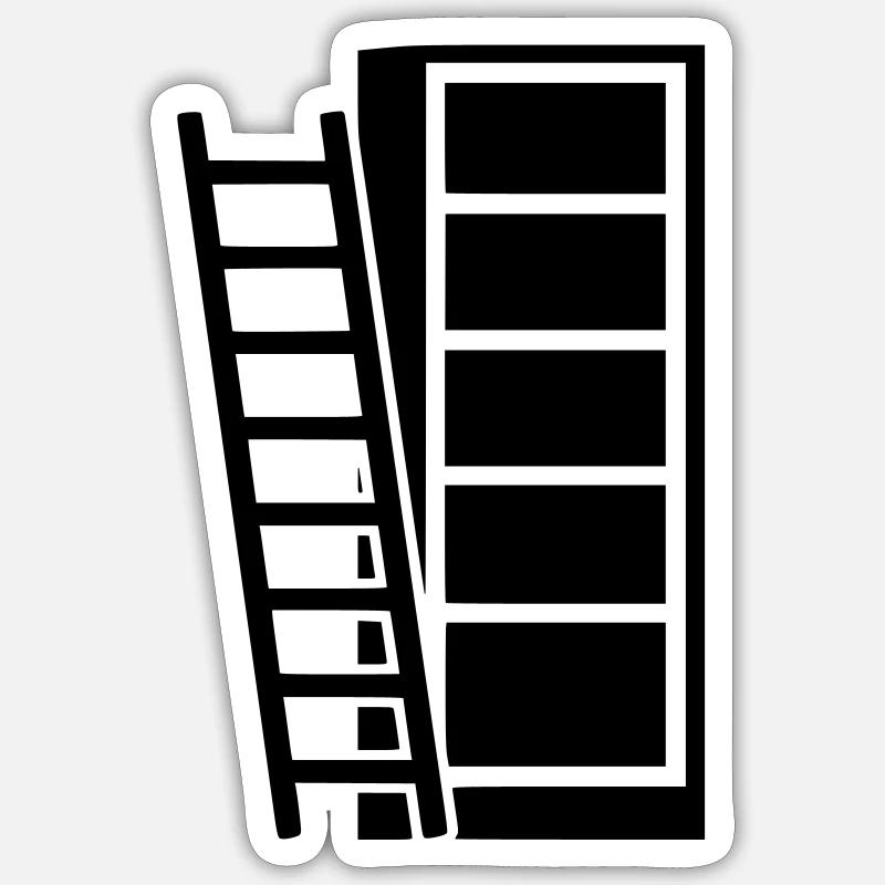 Bookshelf Head Library Sticker size S (10 x 10 cm)