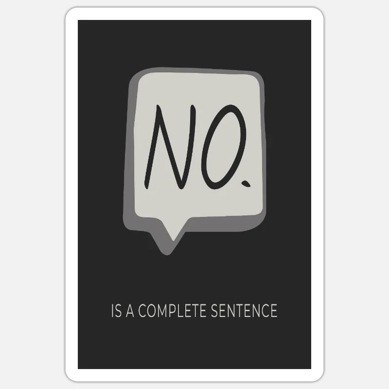 NON. est un ensemble complet - Sticker taille S (10 x 10 cm) - blanc mat