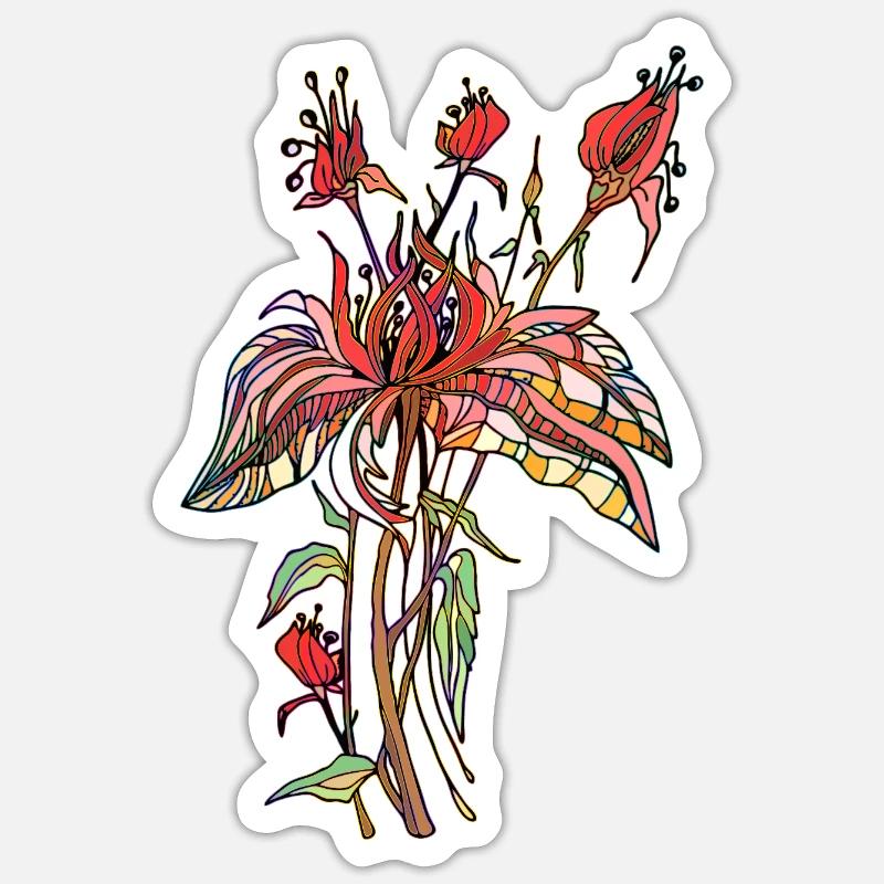 Fleur - Sticker taille S (10 x 10 cm) - blanc mat