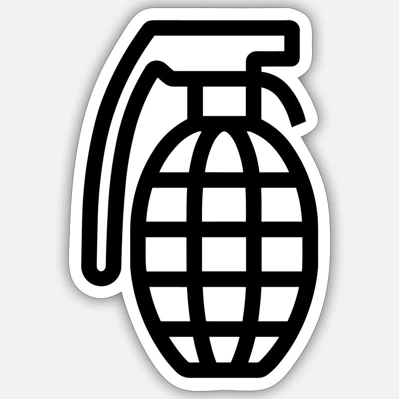 grenade - Sticker taille S (10 x 10 cm) - blanc mat