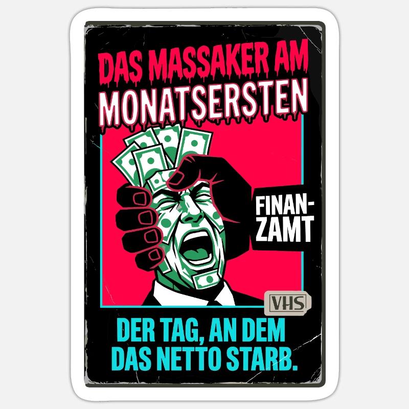 Das Massaker am Monatsersten VHS Horror Sticker Größe S (10 x 10 cm)