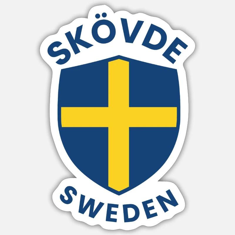 Skövde Shield Emblem Print - Sticker size S (10 x 10 cm) - white matte