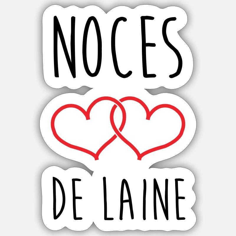 Wools Hochzeit 7 Jahre Ehe Sticker Größe S (10 x 10 cm)