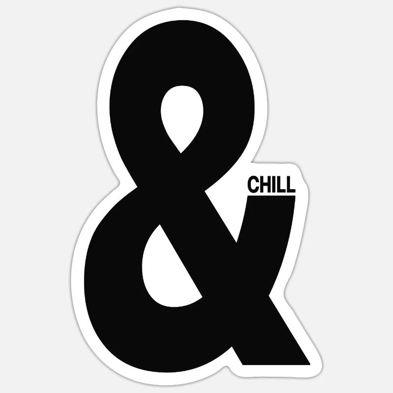 E & Chill Tipografia Minimale - Sticker formato S (10 x 10 cm) - bianco opaco