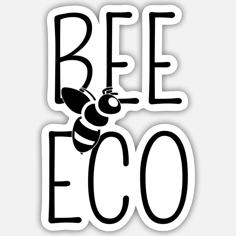 Abeille Bee Eco Minimaliste Low Tech Sticker taille S (10 x 10 cm)