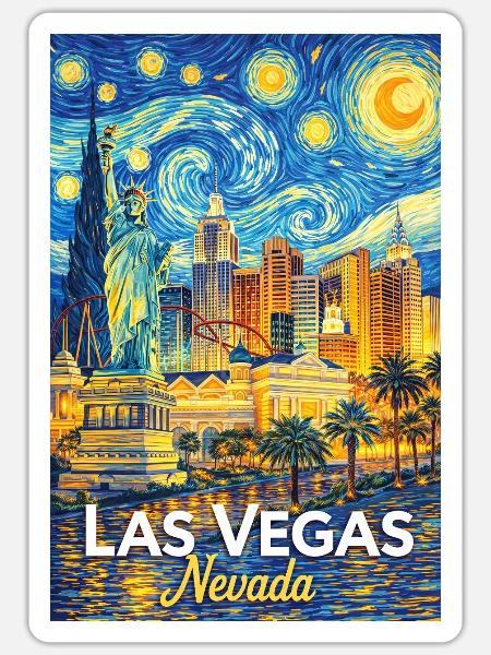Las Vegas Nevada - Sticker Größe S (10 x 10 cm) - Mattweiß