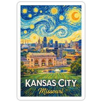 Kansas City Missouri - Sticker Größe S (10 x 10 cm) - Mattweiß - Vorne