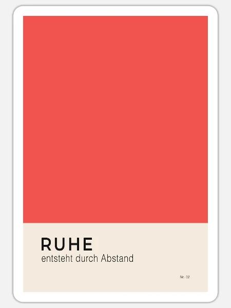 Ruhe entsteht durch Abstand Poster - Sticker Größe S (10 x 10 cm) - Mattweiß