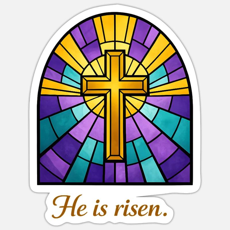 he is risen - Sticker size S (10 x 10 cm) - white matte