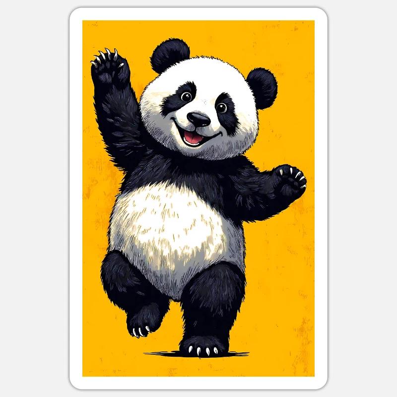 Panda - Sticker Größe S (10 x 10 cm) - Mattweiß