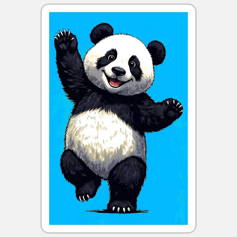 panda - Sticker taille S (10 x 10 cm) - blanc mat