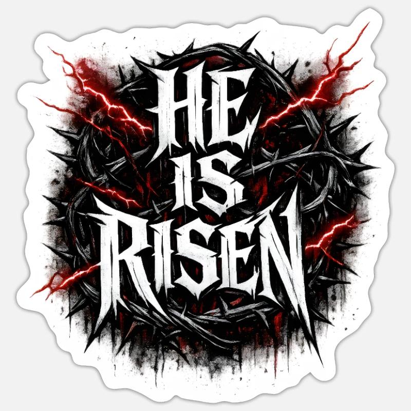 he is risen - Sticker size S (10 x 10 cm) - white matte