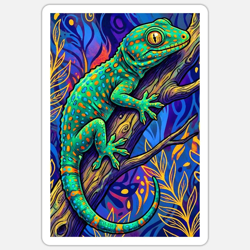 Gecko - Sticker size S (10 x 10 cm) - white matte