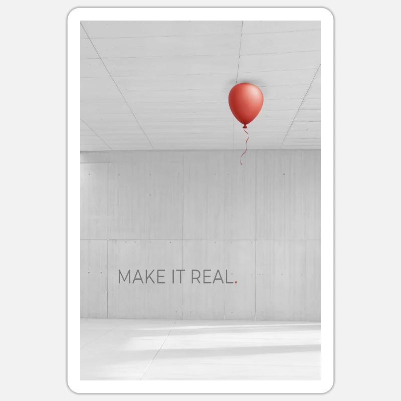 Make it real minimalist Motivation Spruch Sticker Größe S (10 x 10 cm)