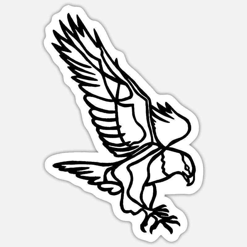 Black Eagle in Flight - Sticker size S (10 x 10 cm) - white matte