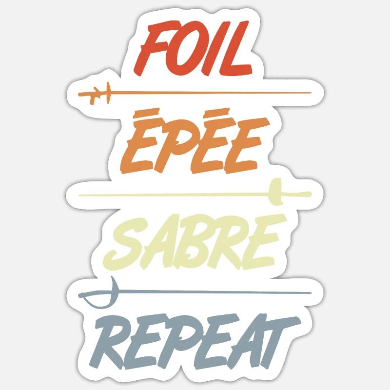 Foil Epee Sabre Repetition Sticker size S (10 x 10 cm)